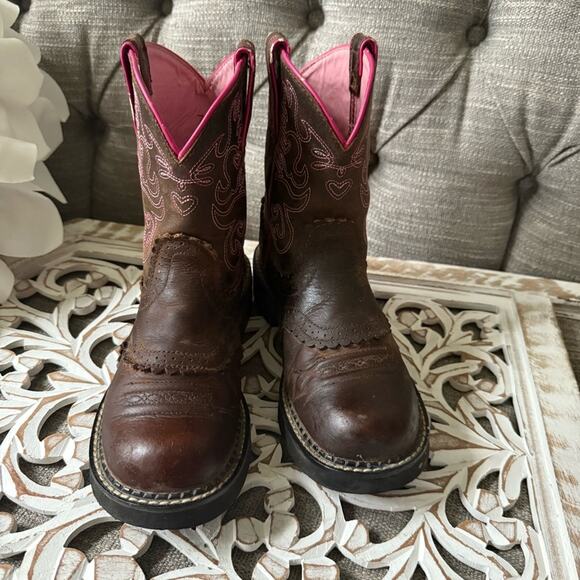 Ariat Western Brown Leather Cowboy Boots Women’s 7.5 - Picture 2 of 8